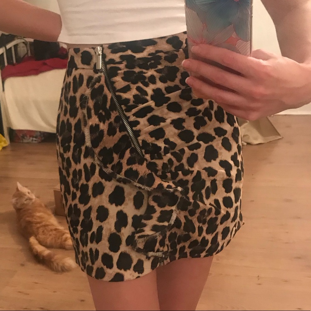 Zara leopard print skirt